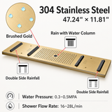 AROMA|47"COMPLETE LUXURY RAINFALL WARERFALL SHOWER SYSTEM LED MUSIC SHOWER SYSTEM