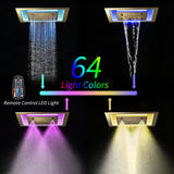AVIER|20"COMPLETE SHOWER SYSTEM WITH INFINITY LED MIRROR MULTI COLORS LIGHTING