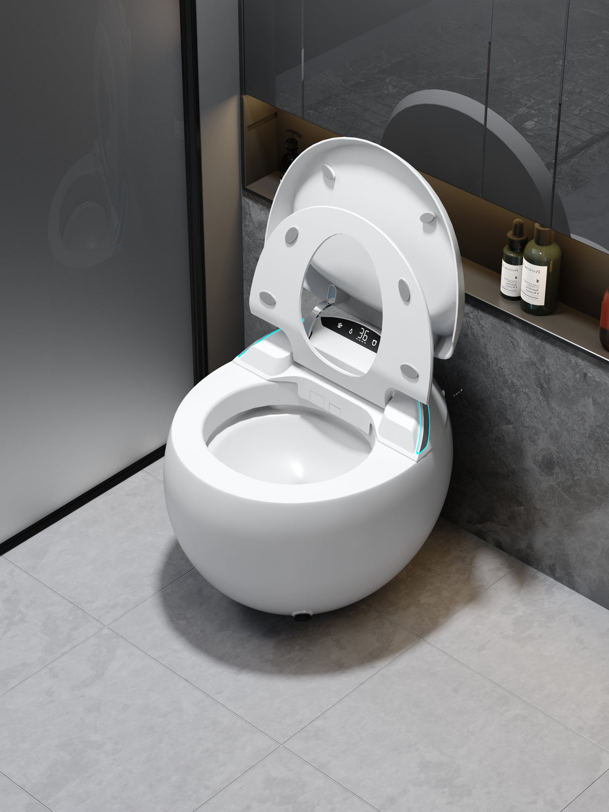 SLT9| One-piece Smart Toilet Round shaped fully automatics  luxury smart toilet