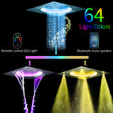 ARVI|22" COMPLETE LUXURY LED MUSIC SHOWER SYSTEM RAINFALL WATERFALL MIST SPRAY SHOWER