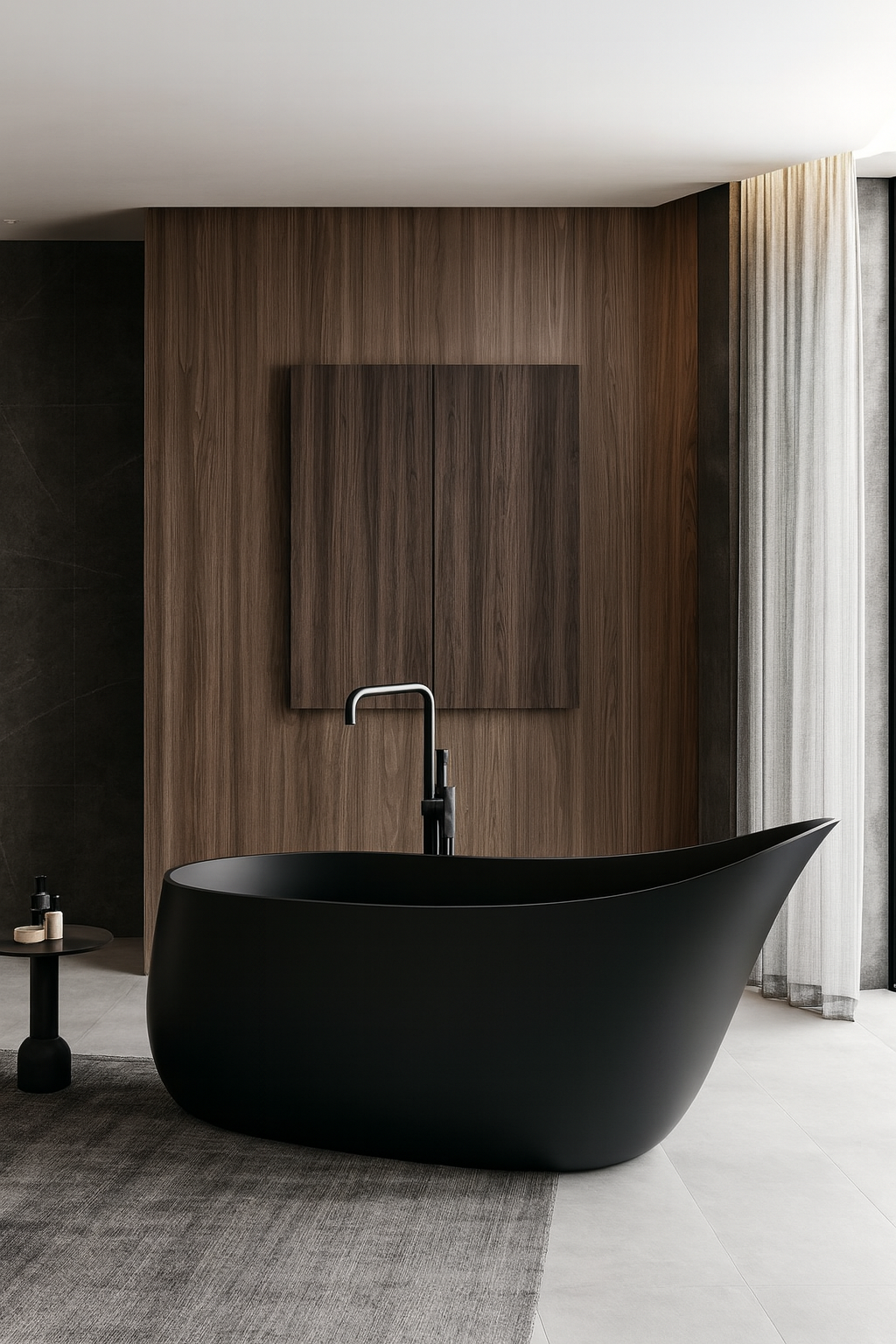 KANARI|70" FREE STANDNING BATHTUB SOLID SURAFCE STONE RESIN SOAKING TUB