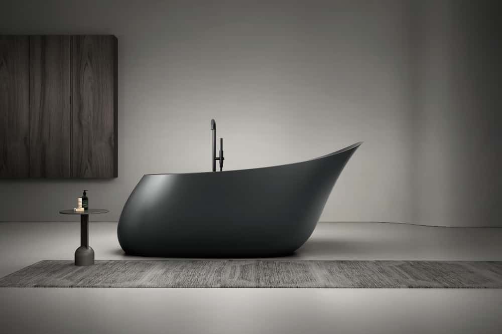 KANARI|70" FREE STANDNING BATHTUB SOLID SURAFCE STONE RESIN SOAKING TUB