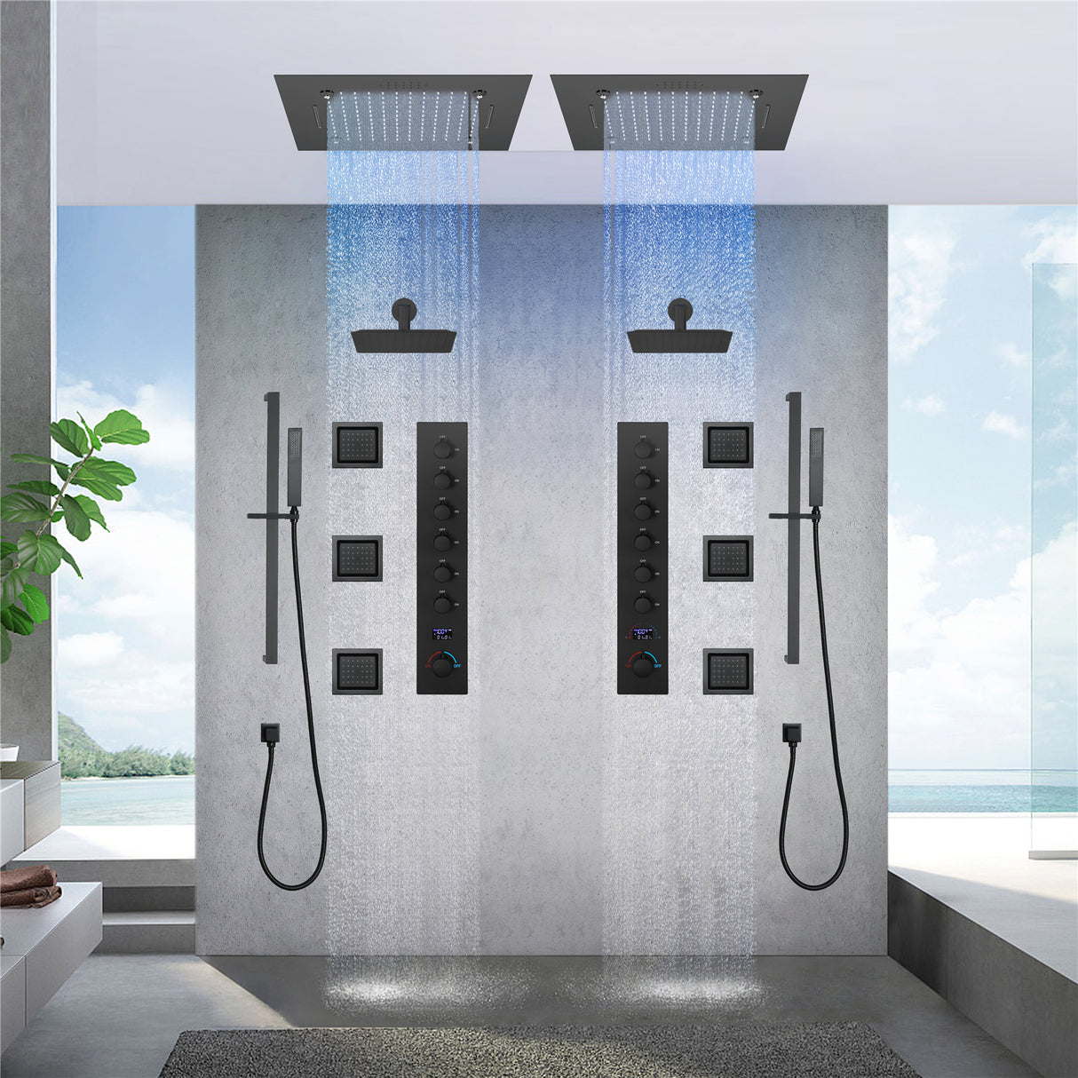 ENCORE|COMPLETE LUXURY DUAL SHOWERHEAD LED MUSIC SHOWER SYSTEM