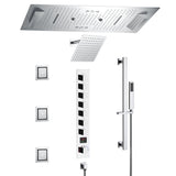 SAFARI|36"X 16" COMPLETE LUXURY LED MUSIC SHOWER SYSTEM DIGITAL DISPLAY THERMOSTATIC VALVE