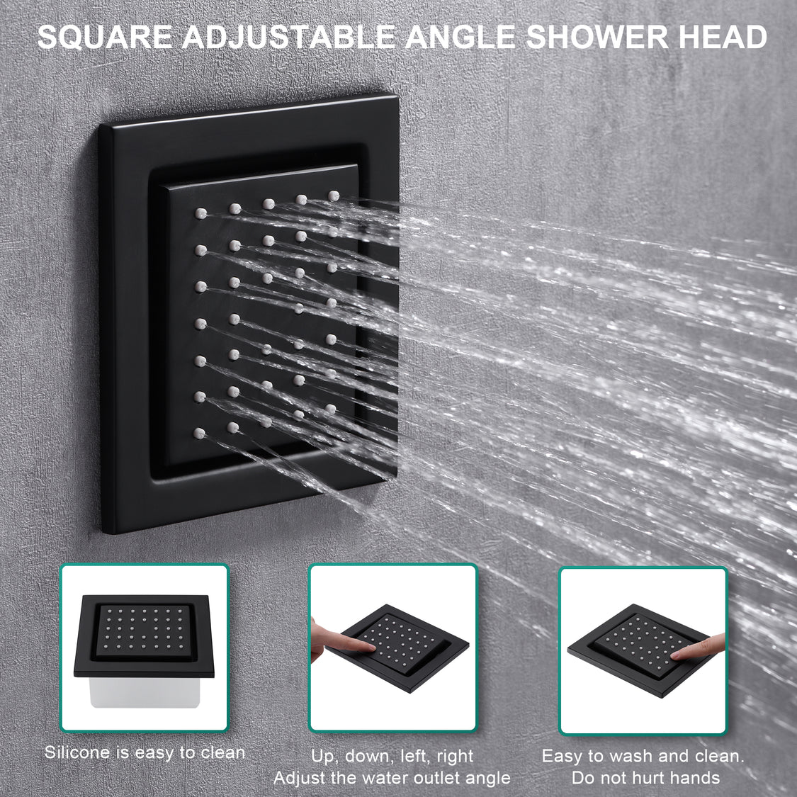 Arial| Rainfall Waterfall Wall Mounted Thermostatic LED Music Shower S ...