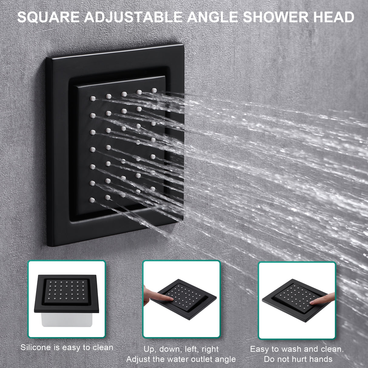 Arial| Rainfall Waterfall Wall Mounted Thermostatic LED Music Shower System with Large Body Jets Shower System