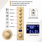 AVIER|20"COMPLETE SHOWER SYSTEM WITH INFINITY LED MIRROR MULTI COLORS LIGHTING