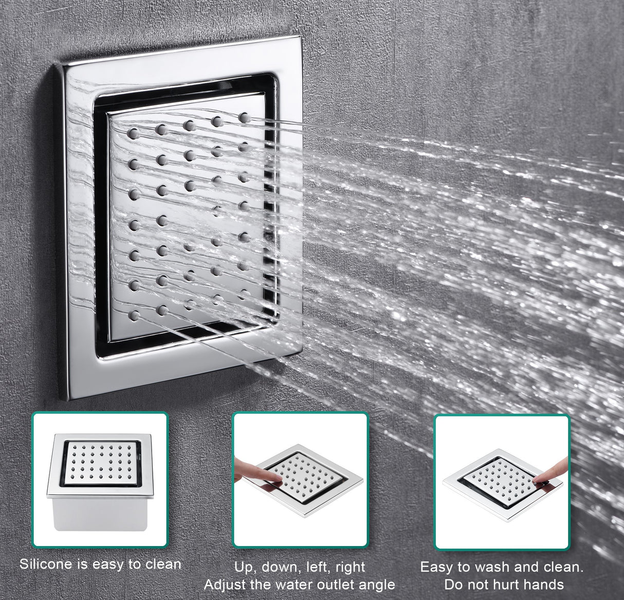 SAFARI|36"X 16" COMPLETE LUXURY LED MUSIC SHOWER SYSTEM DIGITAL DISPLAY THERMOSTATIC VALVE