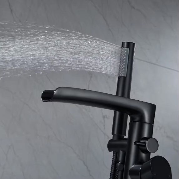 BYO|FLOOR MOUNTED TUB FAUCET FREE STANDING DUAL HANDLES BATHTUB FILLER