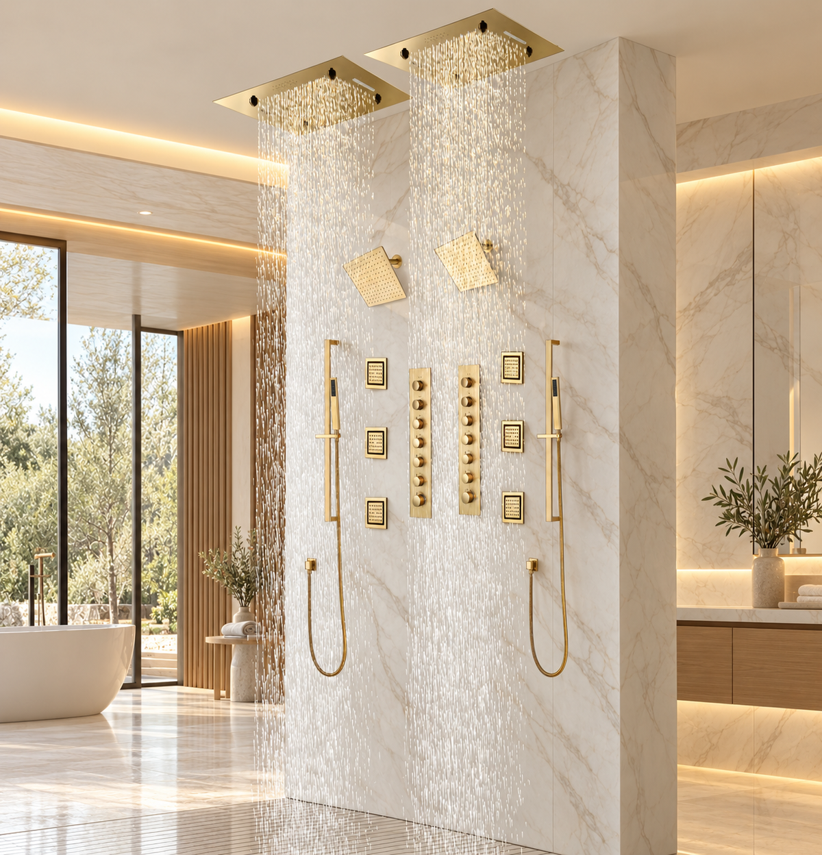 ENCORE|COMPLETE LUXURY DUAL SHOWERHEAD LED MUSIC SHOWER SYSTEM