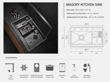 Masory| Complete Luxury Smart Kitchen Sink Stainless Steel Hidden Cup Rinser Sink
