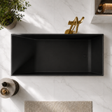 ELARA 70-INCH FREESTANDING RECTANGULAR BATHTUB – LUXURY SOLID SURFACE STONE RESIN SOAKING TUB