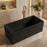 ELARA 70-INCH FREESTANDING RECTANGULAR BATHTUB – LUXURY SOLID SURFACE STONE RESIN SOAKING TUB