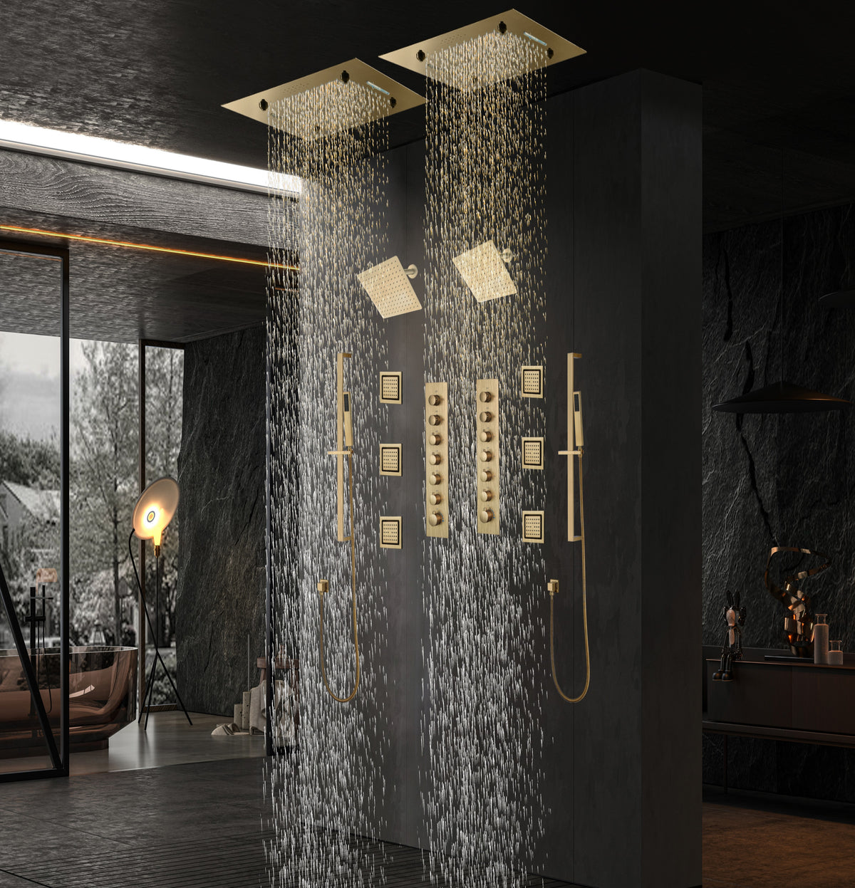 LUXURY DUAL SHOWERHEAD LED MUSIC SHOWER SYSTEM — Smart
