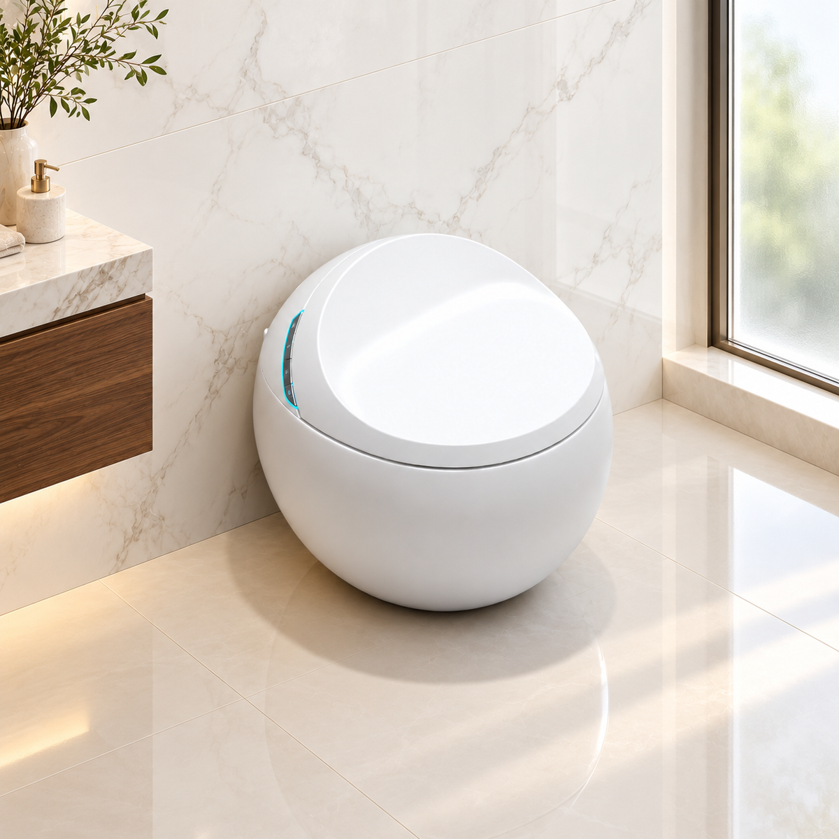 SLT9| One-piece Smart Toilet Round shaped fully automatics  luxury smart toilet