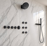 SOLARA| RAINFALL WATERFALL COMPLETE THERMOSTATIC SHOWER SYSTEM WITH 6 BODY JETS