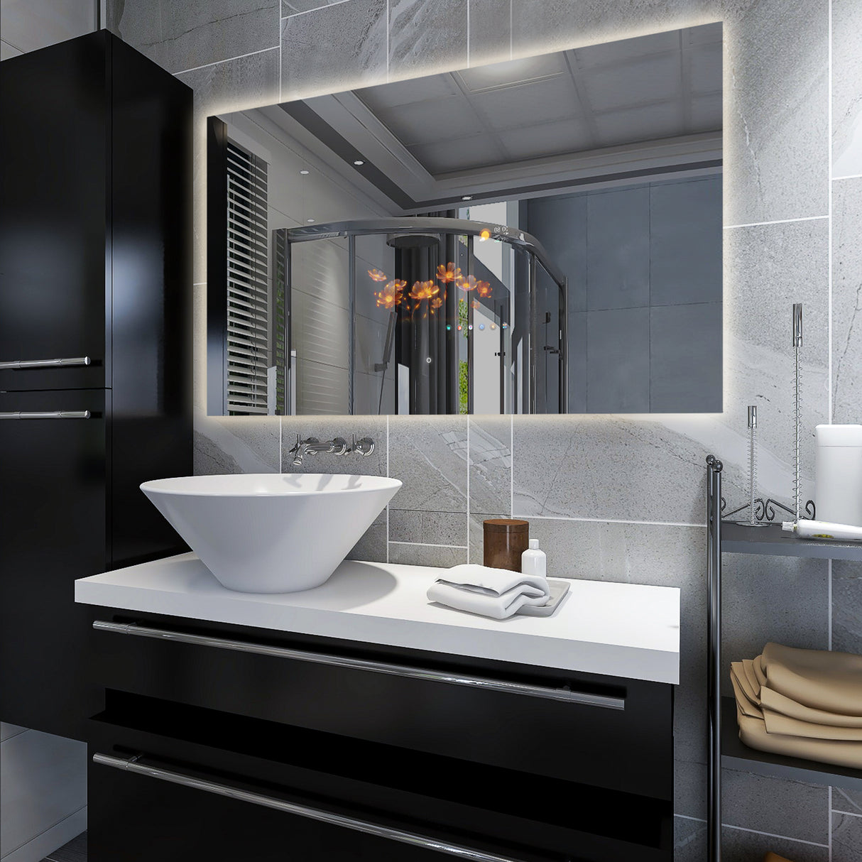 Iris | smart Bathroom Led Mirror Built-in Screen Bathroom Mirror