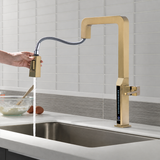 IZELA|Kitchen Faucet with Pullout Spray Head Digital Display Kitchen Faucet
