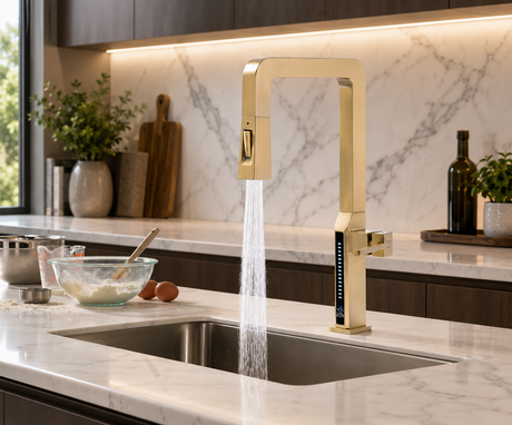 IZELA|Kitchen Faucet with Pullout Spray Head Digital Display Kitchen Faucet