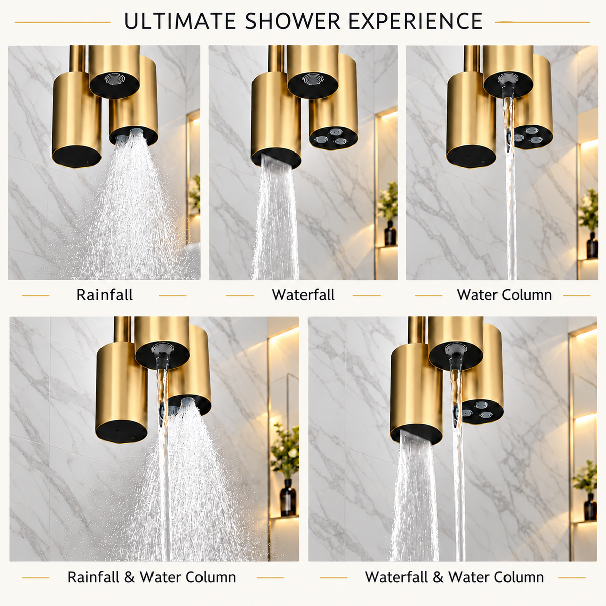 ATHENA|COMPLETE RAINFALL WATERFALL SHOWER SYSTEM
