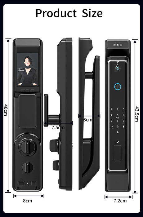 SLEEV| Smart Door Lock 3D Face Recognition -Fingerprint Keyless Entry Wi-Fi Smart Door Lock