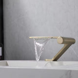 LEENA|LUXURY WATERFALL BATHROOM FAUCET SINGLE HOLE BATHROOM FAUCET