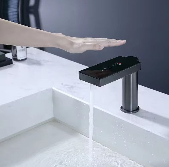 LIRA| Smart single hole bathroom faucet with motion sensor and digital display faucet