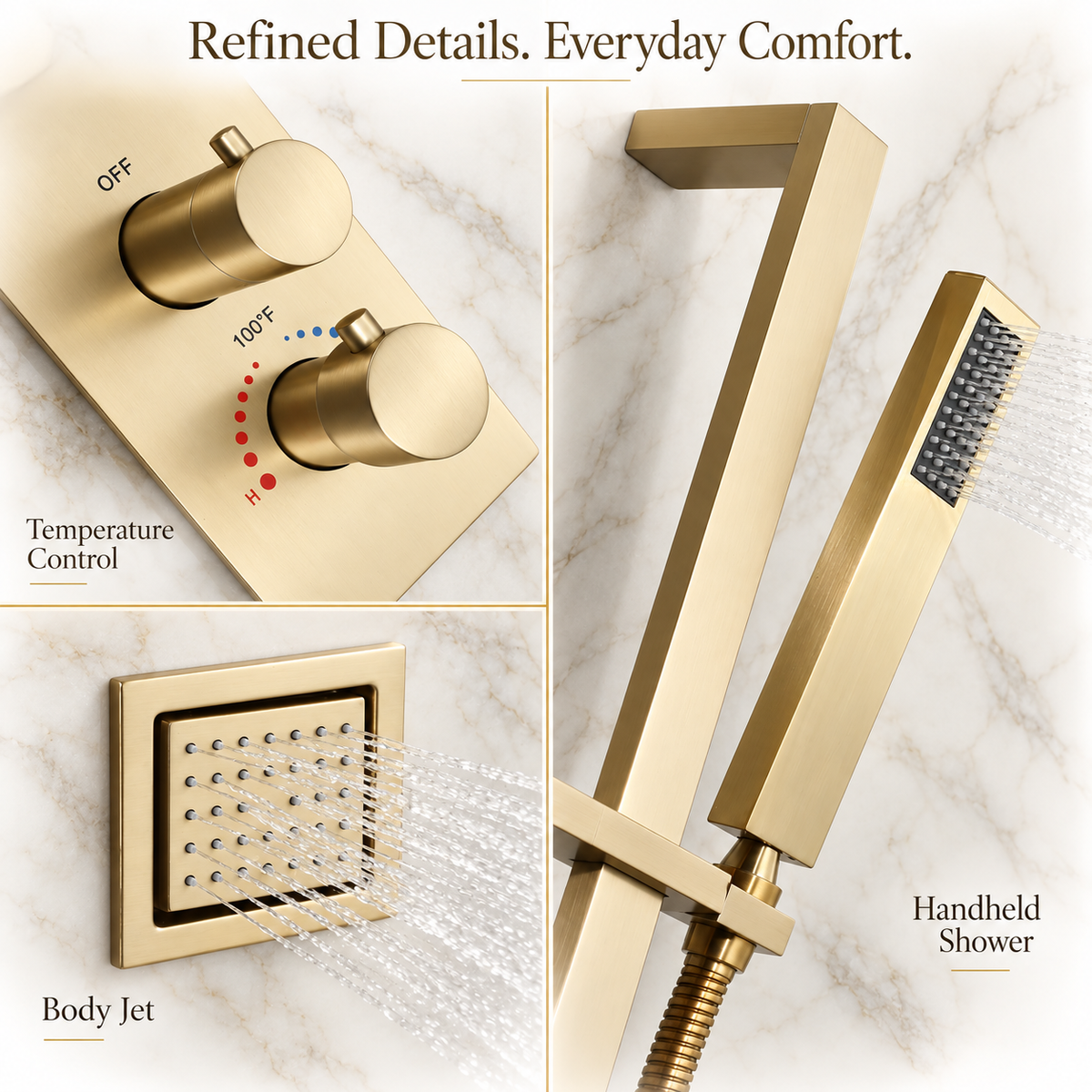 ENCORE|COMPLETE LUXURY DUAL SHOWERHEAD LED MUSIC SHOWER SYSTEM