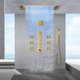 SAFARI|36"X 16" COMPLETE LUXURY LED MUSIC SHOWER SYSTEM DIGITAL DISPLAY THERMOSTATIC VALVE