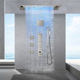 SAFARI|36"X 16" COMPLETE LUXURY LED MUSIC SHOWER SYSTEM DIGITAL DISPLAY THERMOSTATIC VALVE