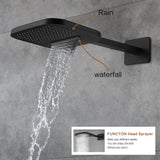 AREZO Rainfall Waterfall Shower System with Hand Shower & 6 Body Sprays