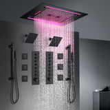 PALMA|32" COMPLETE LUXURY LED MUSIC SHOWER SYSTEM RAINFALL WATERFALL MIST SPRAY DUAL SHOWERHEAD AND BODY JETS