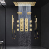 PALMA|32" COMPLETE LUXURY LED MUSIC SHOWER SYSTEM RAINFALL WATERFALL MIST SPRAY DUAL SHOWERHEAD AND BODY JETS