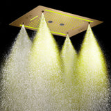 PALMA|32" COMPLETE LUXURY LED MUSIC SHOWER SYSTEM RAINFALL WATERFALL MIST SPRAY DUAL SHOWERHEAD AND BODY JETS