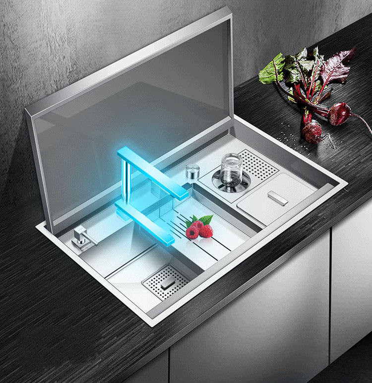 MASORY | Complete Luxury Smart Kitchen Sink Stainless Steel Hidden Cup ...