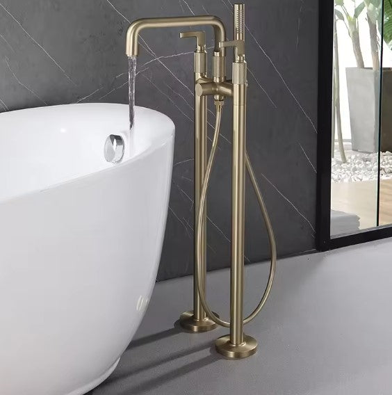 Melony|free Standing Tub Filler Faucet 3 Handles Bath Tub Faucet