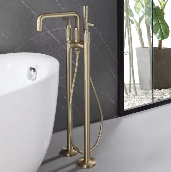 Melony|free Standing Tub Filler Faucet 3 Handles Bath Tub Faucet