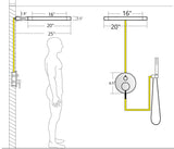 MYST|20" COMPLETE LUXURY SHOWER SYSTEM RAINFALL SHOWER SYSTEM