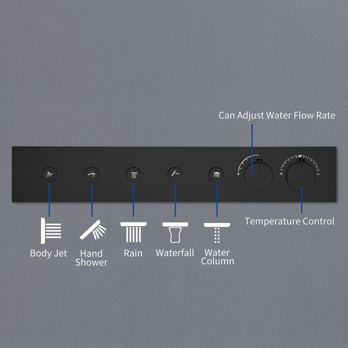 NASHVILE| 36" LUXURY COMPLETE SHOWER SYSTEM