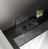 NIX38|38.5" X 17.7" IN COMPLETE LUXURY WORK STATION HIDDEN KITCHEN HYDRO PURIFCATION KITCHEN SINK