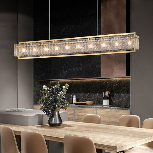 NORA|Modern Luxury Light Fixture Copper Glass Chandelier Gold Crystal Chandelier
