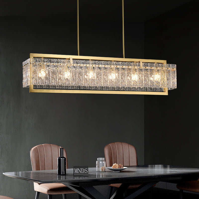 NORA|Modern Luxury Light Fixture Copper Glass Chandelier Gold Crystal Chandelier