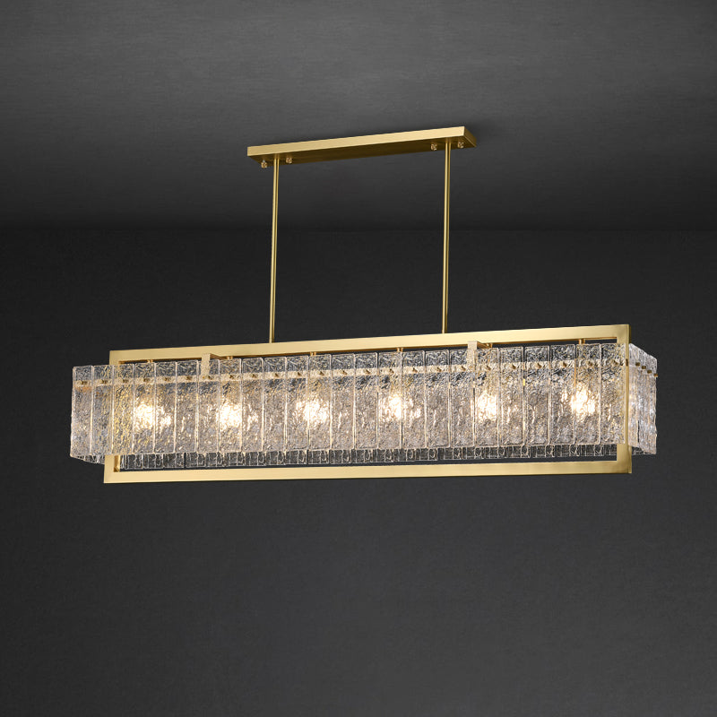 NORA|Modern Luxury Light Fixture Copper Glass Chandelier Gold Crystal Chandelier