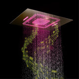 TULUM| 32" Luxury Complete LED Music Shower Set Rain Waterfall Mist Spray Function 6 Body Jets & Hand Shower