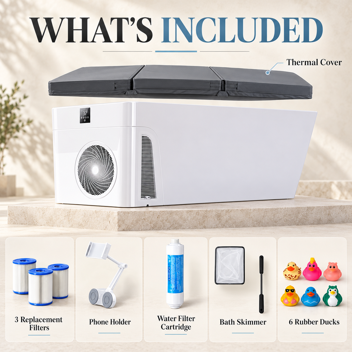 Frost| Smart All-in-One Cold Plunge Tub with Built-In Chiller, Filtration & App Control