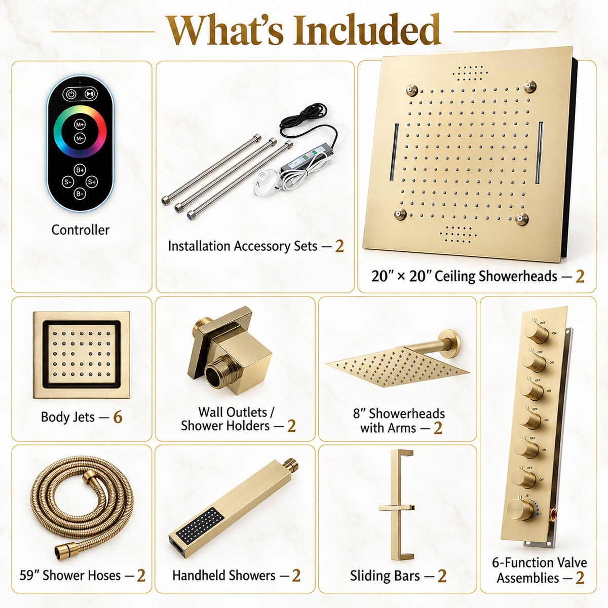 ENCORE|COMPLETE LUXURY DUAL SHOWERHEAD LED MUSIC SHOWER SYSTEM