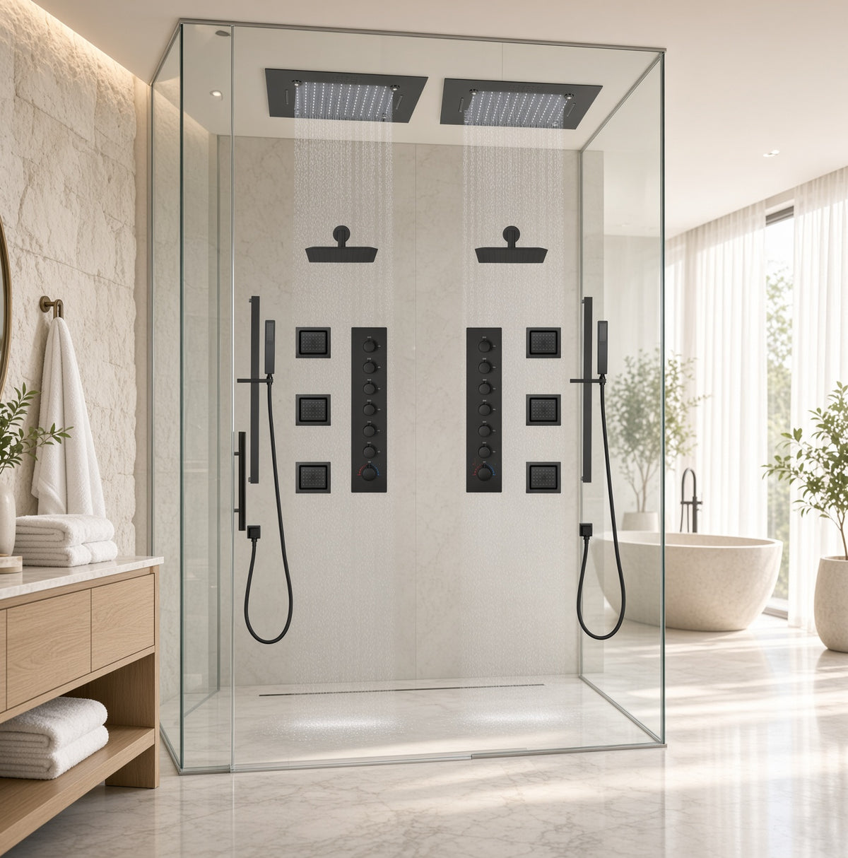 ENCORE|COMPLETE LUXURY DUAL SHOWERHEAD LED MUSIC SHOWER SYSTEM
