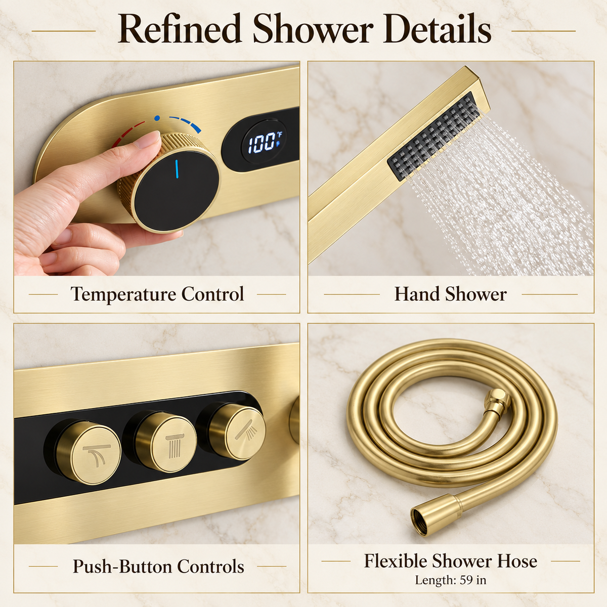 AMAZEER|36" IN CEILING MOUNT COMLETE LED MUSIC SHOWER SYSTEM