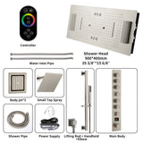 SAFARI|36"X 16" COMPLETE LUXURY LED MUSIC SHOWER SYSTEM DIGITAL DISPLAY THERMOSTATIC VALVE