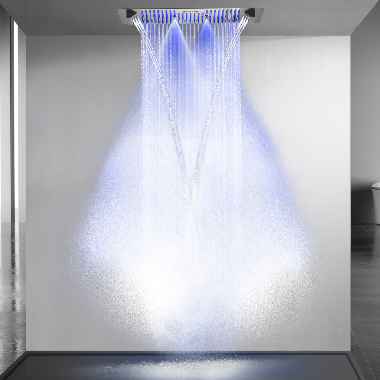 SAFARI|36"X 16" COMPLETE LUXURY LED MUSIC SHOWER SYSTEM DIGITAL DISPLAY THERMOSTATIC VALVE